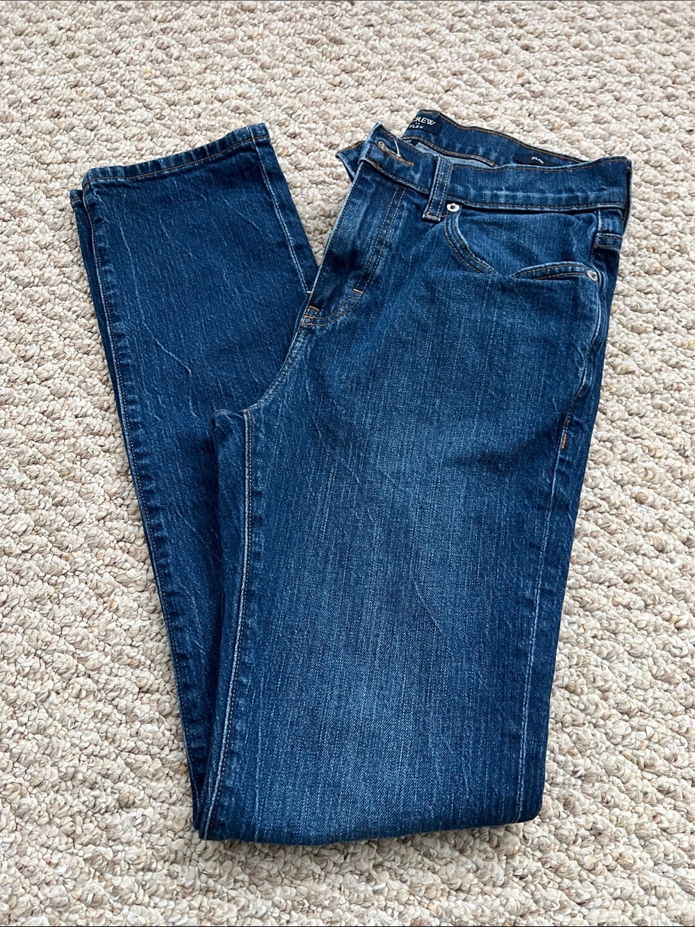 J. Crew Factory Men's Slim Jeans in Dark Blue Denim